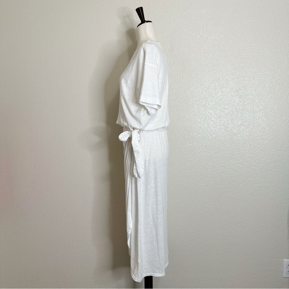 Free People Beach White Tie Waist Midi Dress, Sz Small - Picture 6 of 12